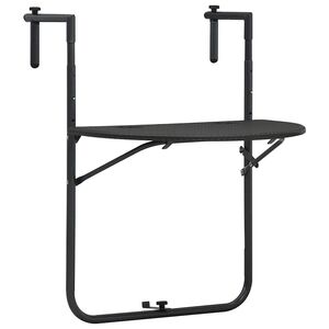 vidaXL Balkon-H&auml;ngetisch Braun 60x64x83,5 cm Kunststoff Rattan-Optik
