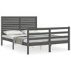 vidaXL Massivholzbett mit Kopfteil Grau 140x200 cm
