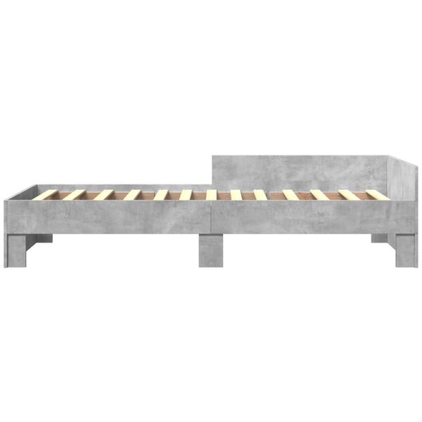 vidaXL Bettgestell Betongrau 90x190 cm Holzwerkstoff