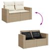 vidaXL Garten-Sofa-Set mit Kissen mit Speicher 13 pcs Beige und Creme