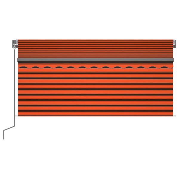 vidaXL Markise Manuell Einziehbar mit Rollo LED 3,5x2,5 m Orange Braun
