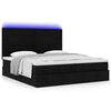 vidaXL Ottoman-Bett mit Matratzen & LEDs Schwarz 200x200 cm Stoff