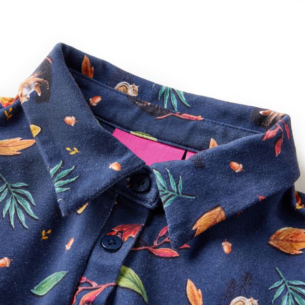 Kinderkleid mit Langen &Auml;rmeln Marineblau 116