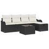 vidaXL Gartensofa-set mit Kissen 6 pcs Schwarz und Creme Poly-Rattan