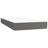 vidaXL Boxspringbett mit Matratze & LED Grau 80x200 cm Kunstleder