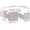 vidaXL 6-tlg. Garten-Sofagarnitur mit Kissen Grau Poly Rattan Akazie
