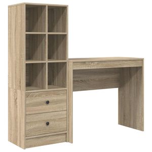 vidaXL Schreibtisch mit Schubladen mit Regal 2 pcs Sonoma-Eiche