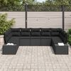 vidaXL Gartensofa-set mit Kissen 9 pcs Schwarz Poly-Rattan