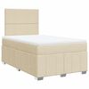 vidaXL Boxspringbett mit Matratze Creme 120x200 cm Stoff