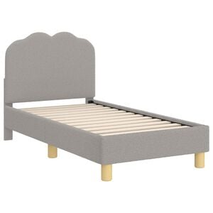 vidaXL Kinderbettgestell mit Kopfteil Hellgrau 70 x 140 cm Boucl&eacute;