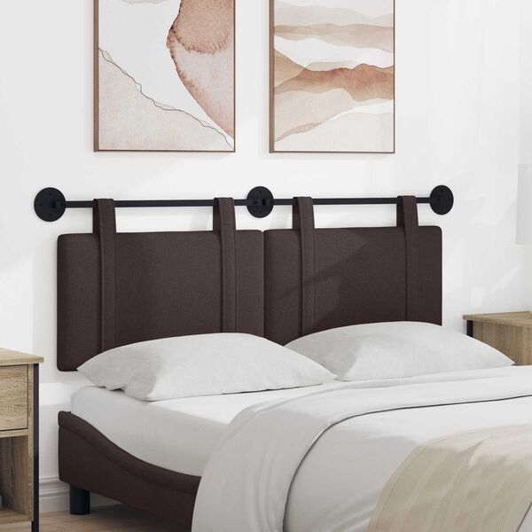 vidaXL H&auml;ngevorderseite Wandmontiert Dunkelbraun 150 x 55 x 5 cm Stoff