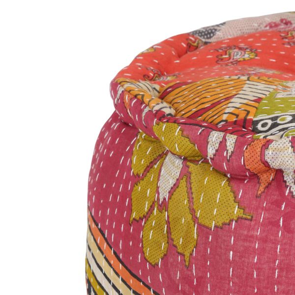 vidaXL Puff und Teppich 3-tlg. Stoff Patchwork