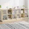 vidaXL B&uuml;cherschrank mit T&uuml;ren Sonoma-Eiche 204x37x75 cm Holzwerkstoff