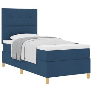 vidaXL Boxspringbett mit Kopfteil Blau 80 x 200 cm Stoff