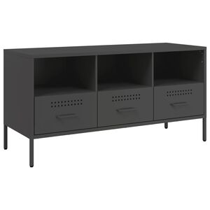 vidaXL TV-Schrank Schwarz 100,5x39x50,5 cm Stahl