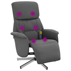 vidaXL Massagesessel mit Fu&szlig;teil Dunkelgrau Stoff