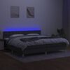 vidaXL Boxspringbett mit Matratze & LED Dunkelgrau 200x200 cm Stoff