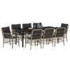 vidaXL Garten Essgruppe mit Kissen 9 pcs Hellgrau Poly-Rattan
