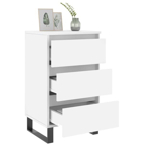 vidaXL Nachttische 2 Stk. Wei&szlig; 40x35x69 cm Holzwerkstoff