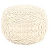 vidaXL Makramee Sitzpuff Handgefertigt 45x30 cm Baumwolle