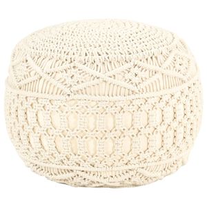 vidaXL Makramee Sitzpuff Handgefertigt 45x30 cm Baumwolle