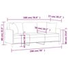 vidaXL 3-Sitzer-Sofa mit Zierkissen Hellgrau 180 cm Stoff