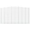 vidaXL Gabionen mit Hochbogen 3 Stk. 400x50x220/240cm Verzinktes Eisen