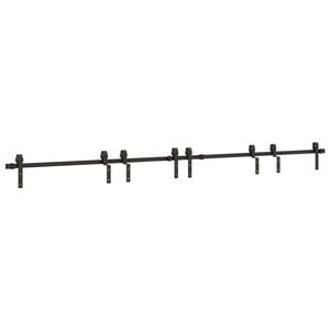 vidaXL Schiebet&uuml;rbeschlag-Set 366 cm Stahl Schwarz