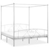 vidaXL Himmelbett-Gestell Wei&szlig; Metall 180 x 200 cm