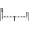 vidaXL Bettgestell mit Kopf- und Fu&szlig;teil Metall Schwarz 75x190 cm