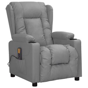 vidaXL Massagesessel Grau Kunstleder
