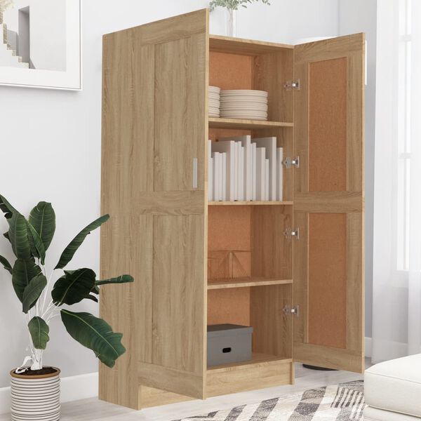 vidaXL Bücherregal Sonoma-Eiche 82,5x30,5x150 cm Holzwerkstoff