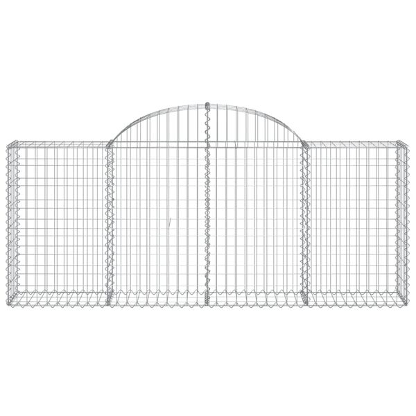 vidaXL Gabionen mit Hochbogen 11 Stk. 200x30x80/100cm Verzinktes Eisen
