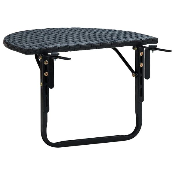 vidaXL Balkontisch 60x60x32 cm Schwarz Poly Rattan