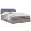 vidaXL Ottomane Bett mit Matratze & LEDs Taupe 140x200 cm Stoff