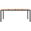 vidaXL Gartentisch mit Holzplatte Schwarz Poly Rattan & Akazienholz