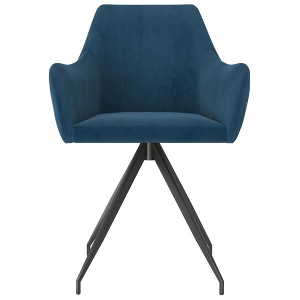 vidaXL Esszimmerst&uuml;hle 2 Stk. Blau Samt