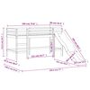 vidaXL Kinderhochbett mit Vorh&auml;ngen Wei&szlig; Schwarz 90x190 cm Kiefernholz