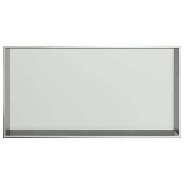 vidaXL Duschnische Silbern Geb&uuml;rstet 62x32x9 cm Edelstahl