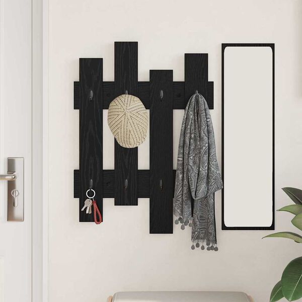 vidaXL Wandmontierter nachttisch Schwarz Eichen-Optik 60 x 3 x 82 cm