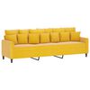 vidaXL 3-Sitzer-Sofa mit Hocker Hellgelb 210 cm Samt
