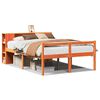 vidaXL Massivholzbett mit Regal ohne Matratze Wachsbraun 140x200 cm
