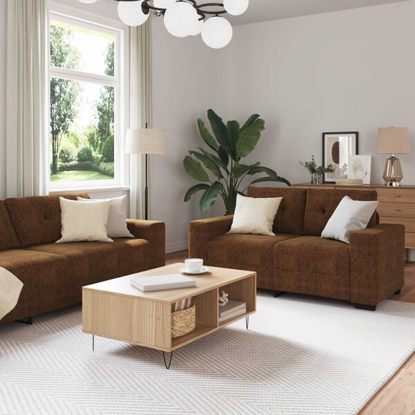 vidaXL | Sofa | 2 pcs Braun 221 x 78 x 80 cm Kunstleder