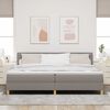 vidaXL LED Boxspringbett mit Matratze mit LED Taupe 200 x 200 cm Stoff