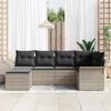 vidaXL Gartensofa-set mit Kissen 6 pcs Hellgrau Poly-Rattan