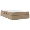 vidaXL Aufbewahrungsbett mit Matratze 2 pcs Cappuccino Leder