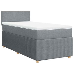 vidaXL Boxspringbett mit Matratze Hellgrau 80x200 cm Stoff