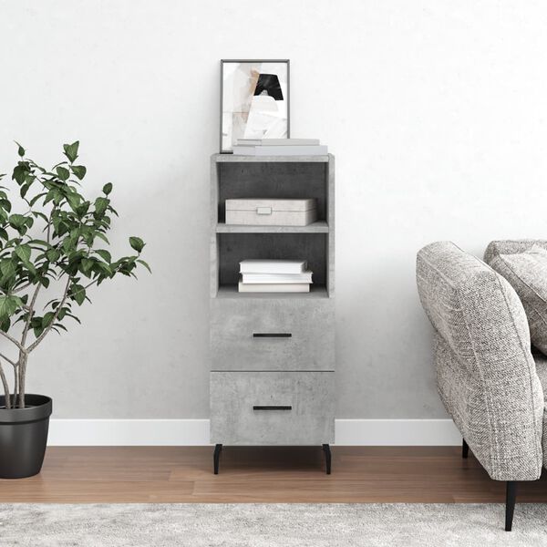 vidaXL Sideboard Betongrau 34,5x34x90 cm Holzwerkstoff