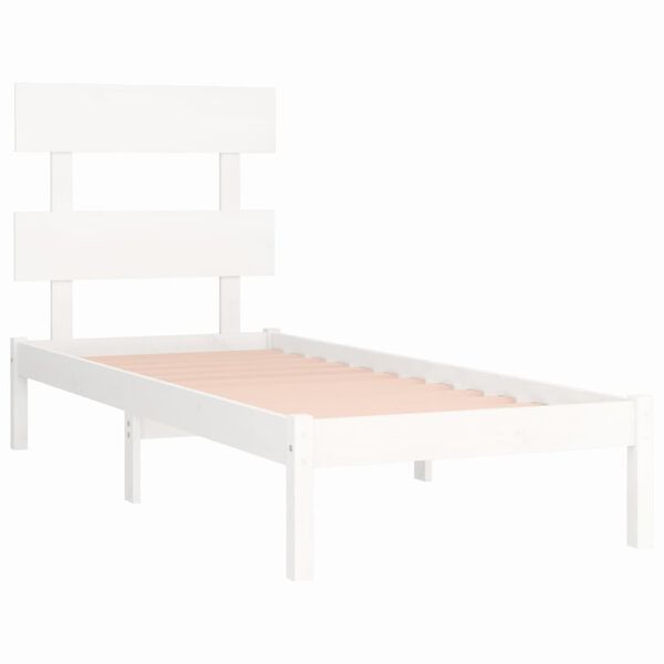 vidaXL Massivholzbett Wei&szlig; 100x200 cm