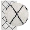 vidaXL Teppich Shaggy Hochflor Modern Creme und Schwarz 60x110 cm